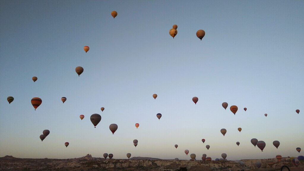 Hot air balloons in the morning