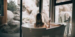 self-care and self-awareness time in the bathtub